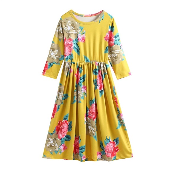 🍁LAST ONE SIZE 5 Toddler Girls Floral Maxi Dress - Picture 3 of 6